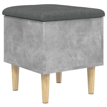 vidaXL Παγκάκι Αποθήκευσης Γκρι Σκυροδεμ. 42x42x46cm Επεξεργ. Ξύλο 1 τεμ.