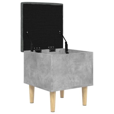 vidaXL Παγκάκι Αποθήκευσης Γκρι Σκυροδεμ. 42x42x46cm Επεξεργ. Ξύλο 1 τεμ.