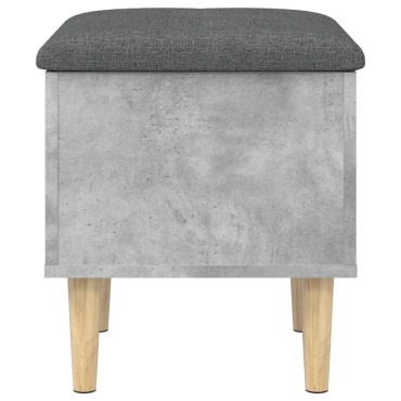 vidaXL Παγκάκι Αποθήκευσης Γκρι Σκυροδεμ. 42x42x46cm Επεξεργ. Ξύλο 1 τεμ.