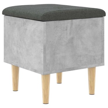 vidaXL Παγκάκι Αποθήκευσης Γκρι Σκυροδεμ. 42x42x46cm Επεξεργ. Ξύλο 1 τεμ.