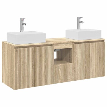 vidaXL Σετ Ντουλαπιών Μπάνιου 3 τεμ. Sonoma Δρυς 49,5x41x62,5 εκ