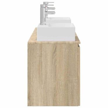 vidaXL Σετ Ντουλαπιών Μπάνιου 3 τεμ. Sonoma Δρυς 49,5x41x62,5 εκ
