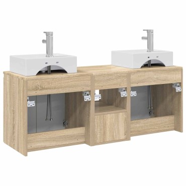 vidaXL Σετ Ντουλαπιών Μπάνιου 3 τεμ. Sonoma Δρυς 49,5x41x62,5 εκ