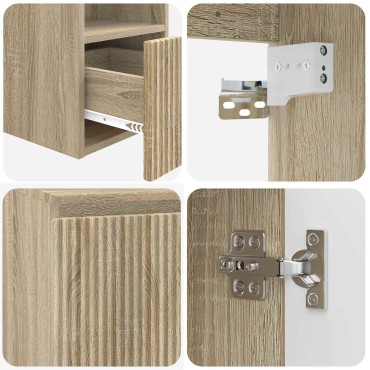 vidaXL Σετ Ντουλαπιών Μπάνιου 3 τεμ. Sonoma Δρυς 49,5x41x62,5 εκ