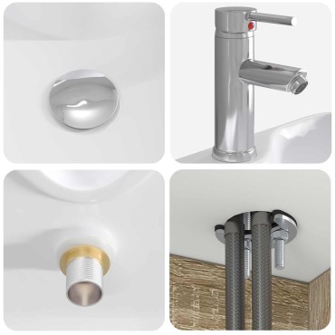 vidaXL Σετ Ντουλαπιών Μπάνιου 3 τεμ. Sonoma Δρυς 49,5x41x62,5 εκ
