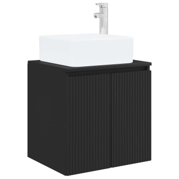 vidaXL Σετ Ντουλαπιών Μπάνιου 3 τεμ. Μαύρο 135x35x80cm