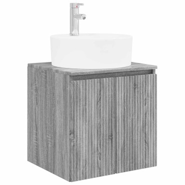 vidaXL Σετ Ντουλαπιών Μπάνιου 3 τεμ. Γκρι Sonoma 49,5x44,5x65 εκ