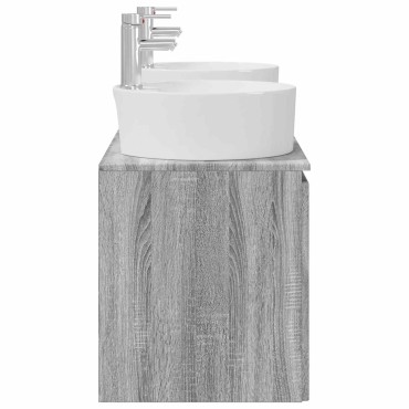 vidaXL Σετ Ντουλαπιών Μπάνιου 3 τεμ. Γκρι Sonoma 49,5x44,5x65 εκ