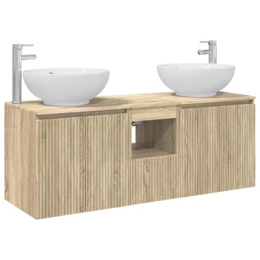 vidaXL Σετ Ντουλαπιών Μπάνιου 3 τεμ. Sonoma Δρυς 49,5x44,5x65 εκ