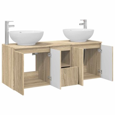 vidaXL Σετ Ντουλαπιών Μπάνιου 3 τεμ. Sonoma Δρυς 49,5x44,5x65 εκ