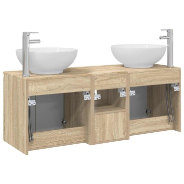 vidaXL Σετ Ντουλαπιών Μπάνιου 3 τεμ. Sonoma Δρυς 49,5x44,5x65 εκ
