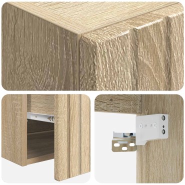 vidaXL Σετ Ντουλαπιών Μπάνιου 3 τεμ. Sonoma Δρυς 49x44,5x65 εκ