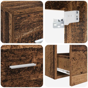 vidaXL Σετ Επίπλων Μπάνιου 3 τεμ. Παλαιωμένο ξύλο 49,5x44,5x65 εκ
