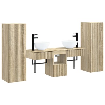vidaXL Σετ Επίπλων Μπάνιου 5 τεμ. Sonoma Δρυς 33x34,5x100 εκ
