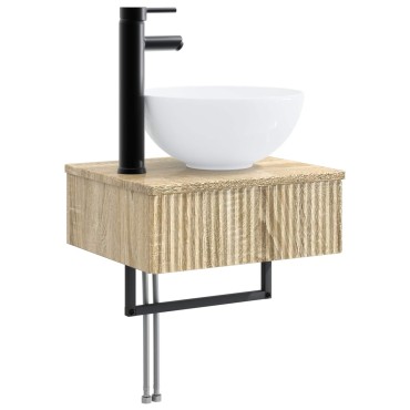vidaXL Σετ Επίπλων Μπάνιου 5 τεμ. Sonoma Δρυς 33x34,5x100 εκ