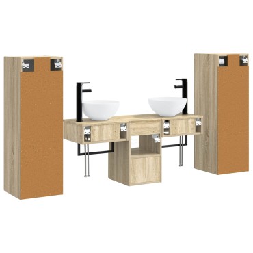 vidaXL Σετ Επίπλων Μπάνιου 5 τεμ. Sonoma Δρυς 33x34,5x100 εκ