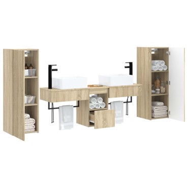 vidaXL Σετ Επίπλων Μπάνιου 5 τεμ. Sonoma Δρυς 33x34,5x100 εκ
