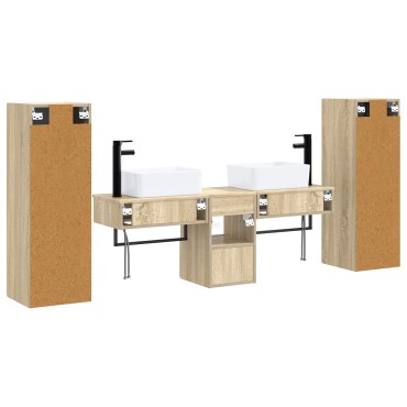 vidaXL Σετ Επίπλων Μπάνιου 5 τεμ. Sonoma Δρυς 33x34,5x100 εκ