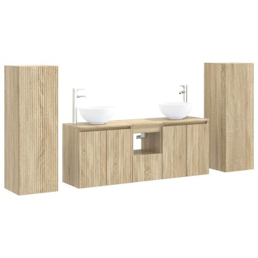 vidaXL Σετ Επίπλων Μπάνιου 5 τεμ. Sonoma Δρυς 33x34,5x100 εκ