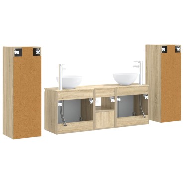vidaXL Σετ Επίπλων Μπάνιου 5 τεμ. Sonoma Δρυς 33x34,5x100 εκ