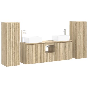 vidaXL Σετ Επίπλων Μπάνιου 5 τεμ. Sonoma Δρυς 33x34,5x100 εκ