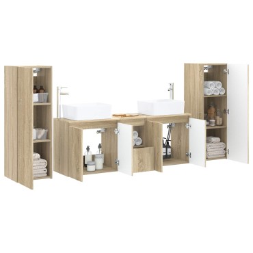 vidaXL Σετ Επίπλων Μπάνιου 5 τεμ. Sonoma Δρυς 33x34,5x100 εκ