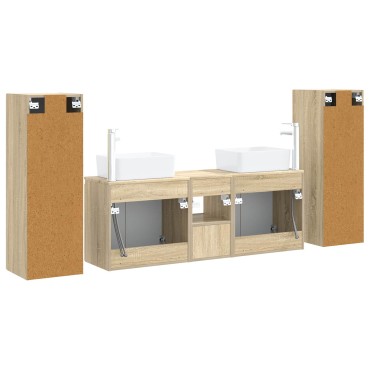 vidaXL Σετ Επίπλων Μπάνιου 5 τεμ. Sonoma Δρυς 33x34,5x100 εκ