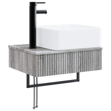 vidaXL Σετ Επίπλων Μπάνιου 5 τεμ. Γκρι Sonoma 33x34,5x160 εκ