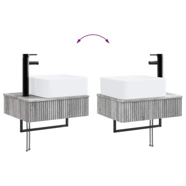 vidaXL Σετ Επίπλων Μπάνιου 5 τεμ. Γκρι Sonoma 33x34,5x160 εκ