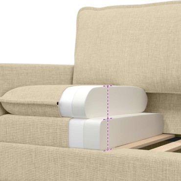 vidaXL Σετ Καναπέ 2 τεμ. Κρεμ Ύφασμα 126x81x87,5cm  Διθέσιος
