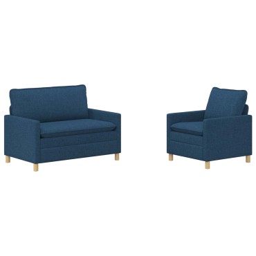 vidaXL Σετ Καναπέ 2 τεμ. Μπλε Ύφασμα 126x81x87,5cm  Διθέσιος