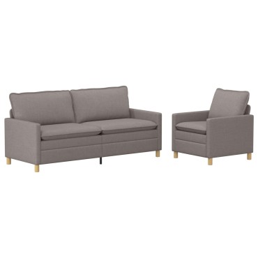 vidaXL Σετ Καναπέ 2 τεμ. Taupe Ύφασμα 196x81x87,5cm  Διθέσιος