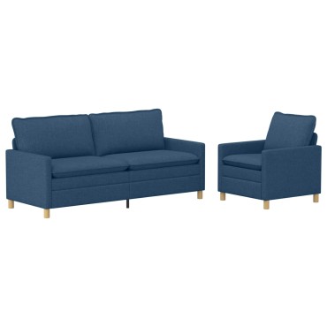 vidaXL Σετ Καναπέ 2 τεμ. Μπλε Ύφασμα 196x81x87,5cm  Διθέσιος