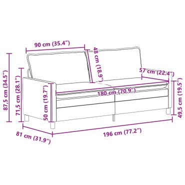 vidaXL Σετ Καναπέ 2 τεμ. Μπλε Ύφασμα 196x81x87,5cm  Διθέσιος