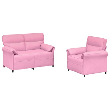 vidaXL Σετ Καναπέ 2 τεμ. Ροζ Ύφασμα 138x83x95cm  Διθέσιος