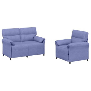 vidaXL Σετ Καναπέ 2 τεμ. Μπλε τζην Ύφασμα 138x83x95cm  Διθέσιος