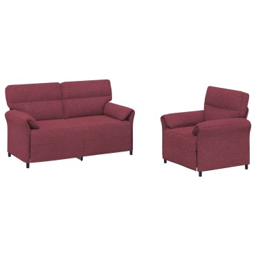 vidaXL Σετ Καναπέ 2 τεμ. Κόκκινο Ύφασμα 158x83x95cm  Διθέσιος