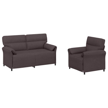 vidaXL Σετ Καναπέ 2 τεμ. Σκούρο Καφέ Ύφασμα 158x83x95cm  Διθέσιος