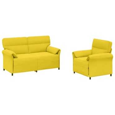 vidaXL Σετ Καναπέ 2 τεμ. Απαλό Κίτρινο Ύφασμα 158x83x95cm  Διθέσιος