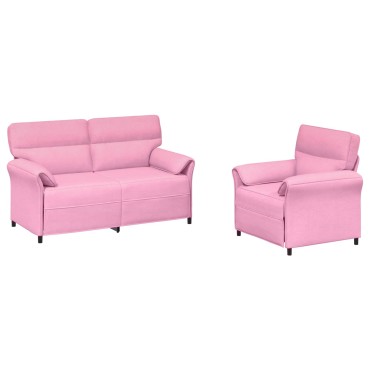 vidaXL Σετ Καναπέ 2 τεμ. Ροζ Ύφασμα 158x83x95cm  Διθέσιος