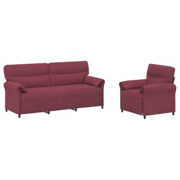 vidaXL Σετ Καναπέ 2 τεμ. Κόκκινο Ύφασμα 198x83x95cm  Διθέσιος