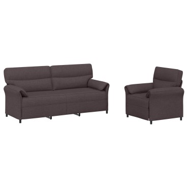 vidaXL Σετ Καναπέ 2 τεμ. Σκούρο Καφέ Ύφασμα 198x83x95cm  Διθέσιος