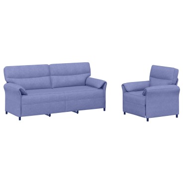 vidaXL Σετ Καναπέ 2 τεμ. Μπλε τζην Ύφασμα 198x83x95cm  Διθέσιος