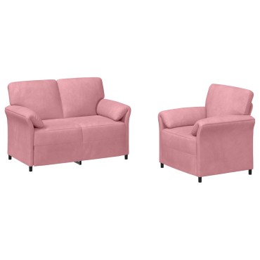 vidaXL Σετ Καναπέ 2 τεμ. Ροζ Βελούδο 138x83x95cm  Διθέσιος