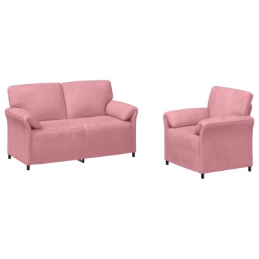 vidaXL Σετ Καναπέ 2 τεμ. Ροζ Βελούδο 158x83x95cm  Διθέσιος