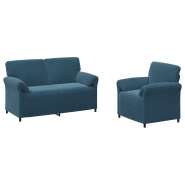 vidaXL Σετ Καναπέ 2 τεμ. Μπλε Βελούδο 158x83x95cm  Διθέσιος