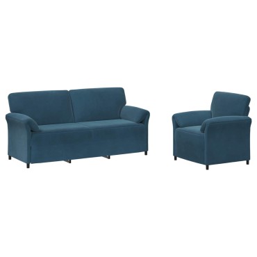 vidaXL Σετ Καναπέ 2 τεμ. Μπλε Βελούδο 198x83x95cm  Διθέσιος