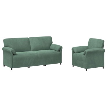 vidaXL Σετ Καναπέ 2 τεμ. Θαλασσί Βελούδο 198x83x95cm  Διθέσιος