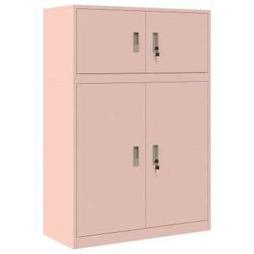 vidaXL Ντουλάπι αποθήκευσης 2 τεμ. Ροζ 90x40x130cm Ατσάλι