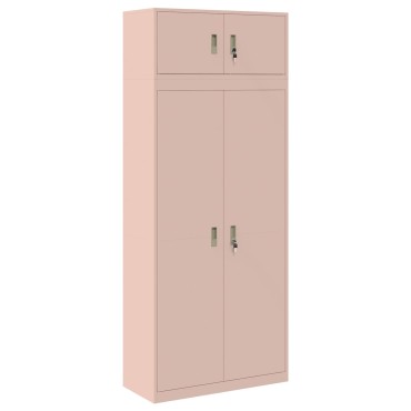 vidaXL Ντουλάπι αποθήκευσης 2 τεμ. Ροζ 90x40x220cm Ατσάλι